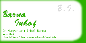 barna inhof business card